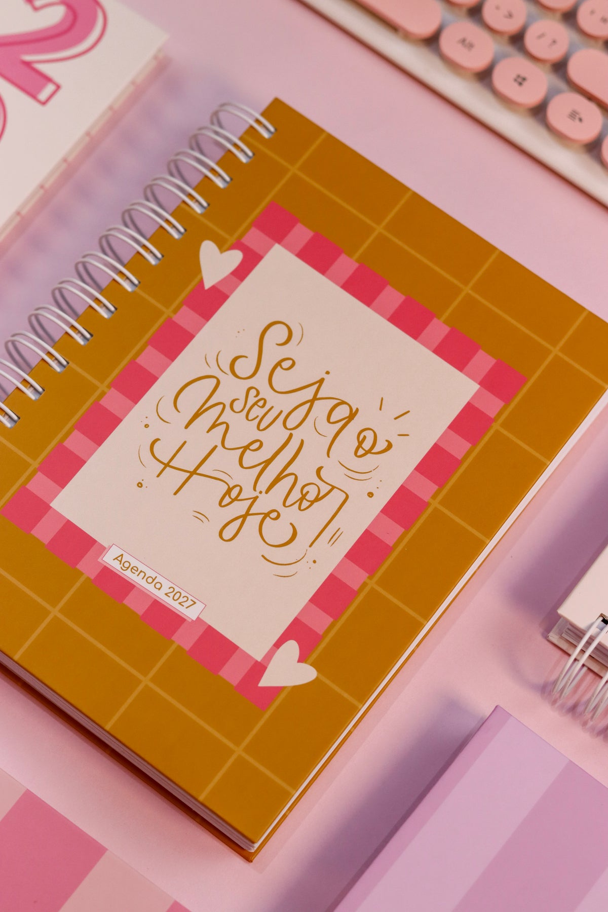 Combo Agenda fofa 2027+mini calendário