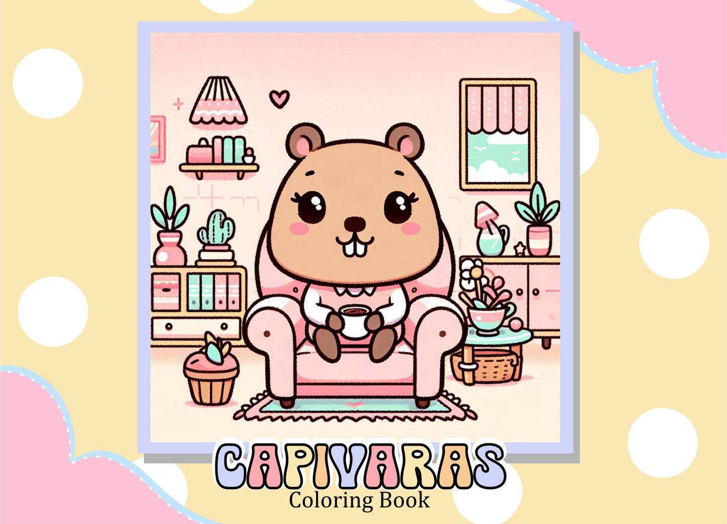 Livro de colorir Capivara