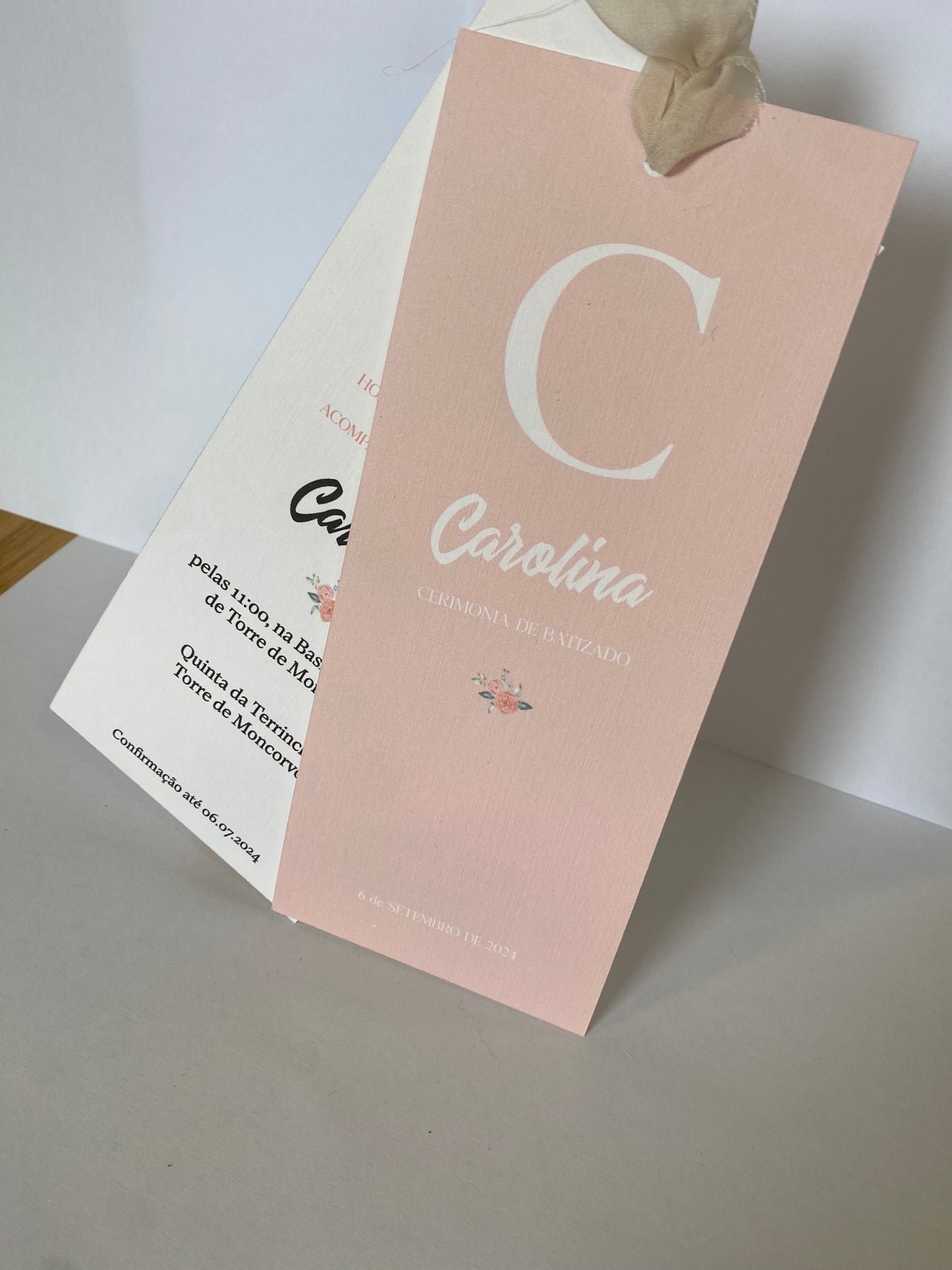 Convite batizado Carolina