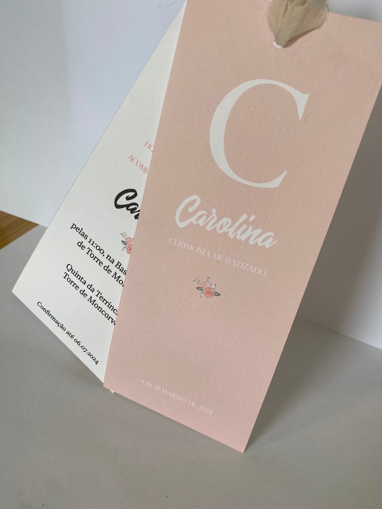 Convite batizado Carolina