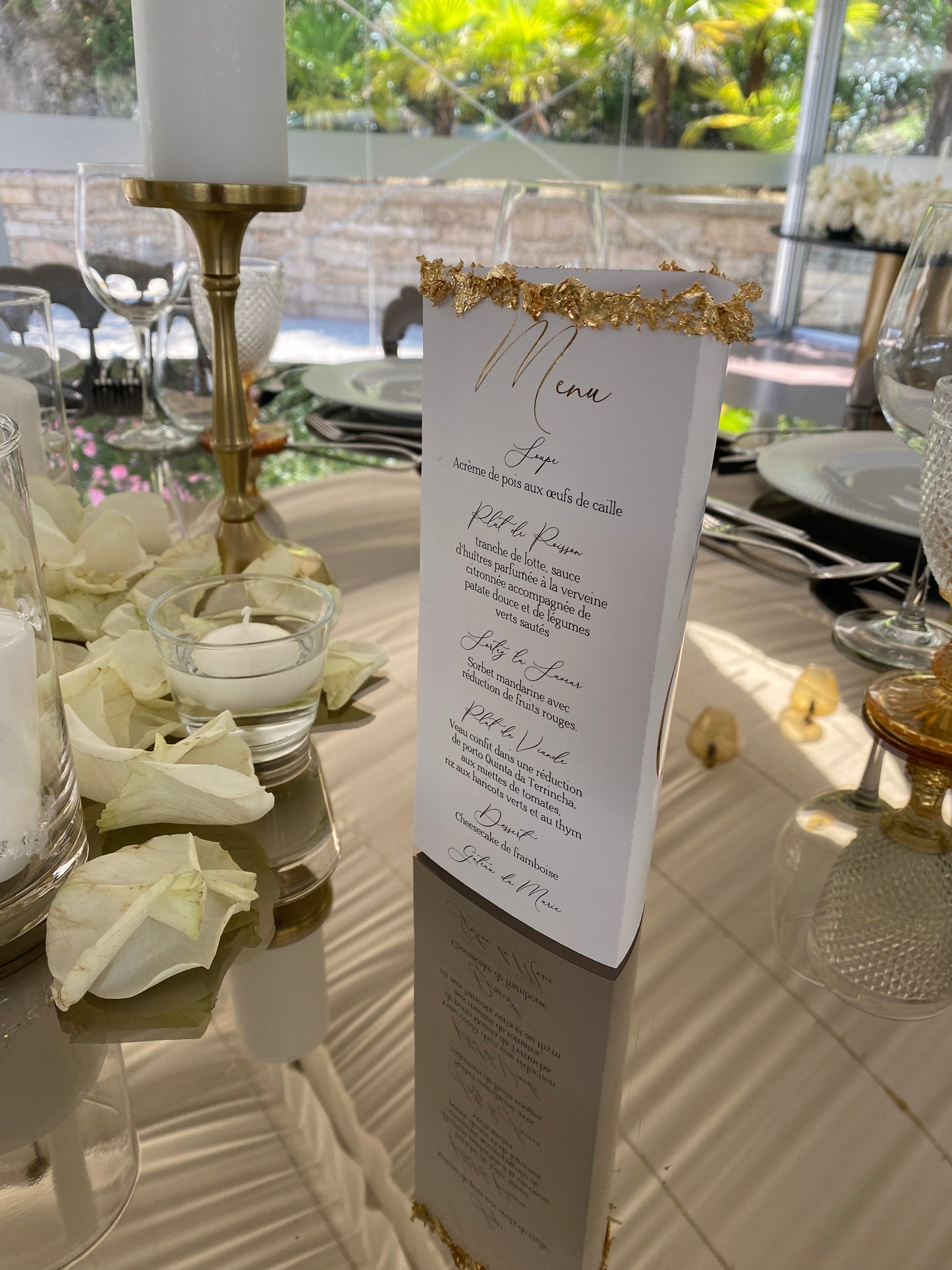 Menu triplo aplicação de dourado