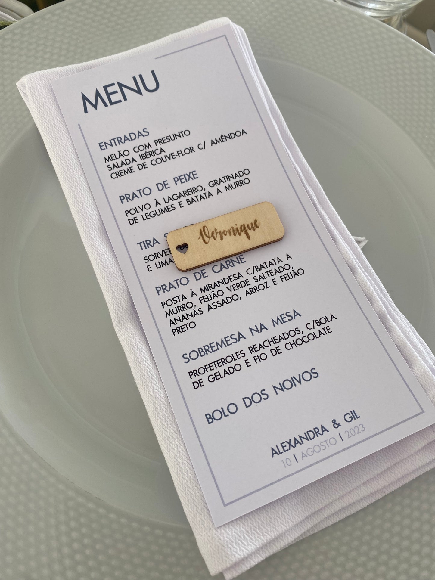 Menu Alexandra e Gil