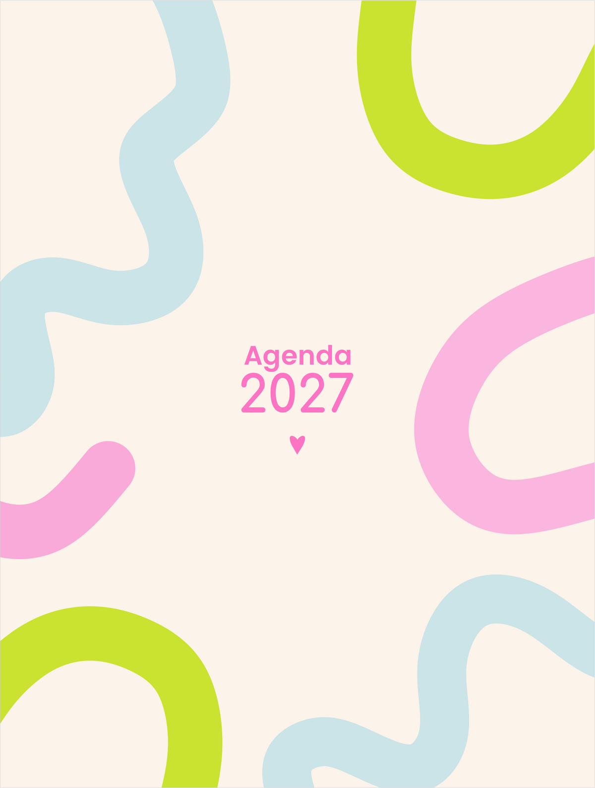Combo Agenda fofa 2027+mini calendário