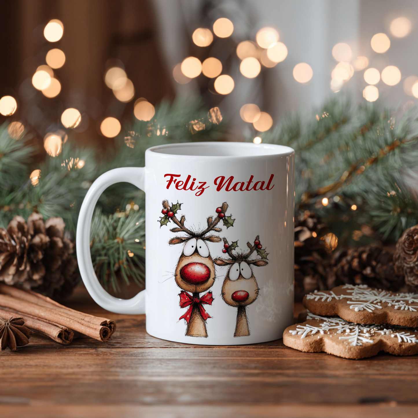 Caneca pai natal e a rena