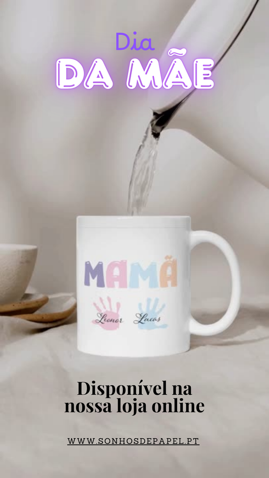 Caneca dia da mãe mãos
