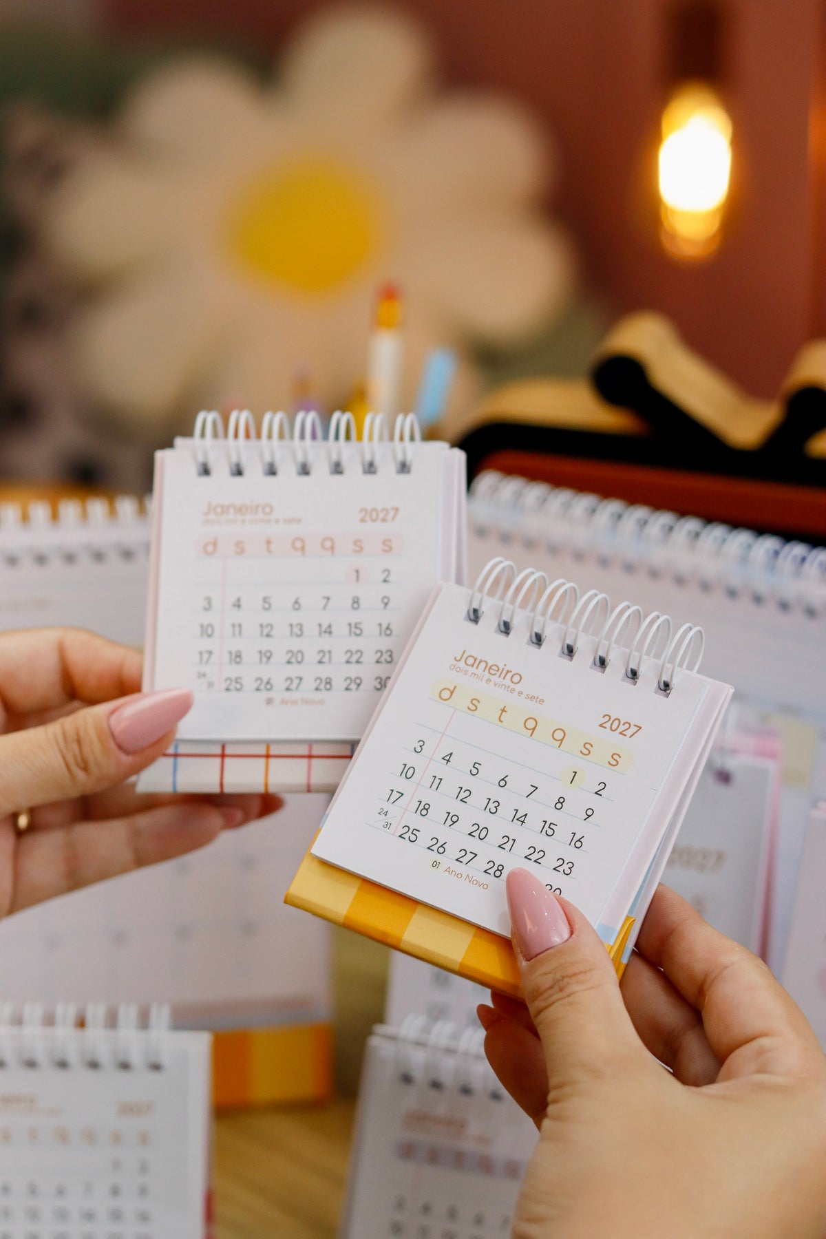 Combo Agenda fofa 2027+mini calendário