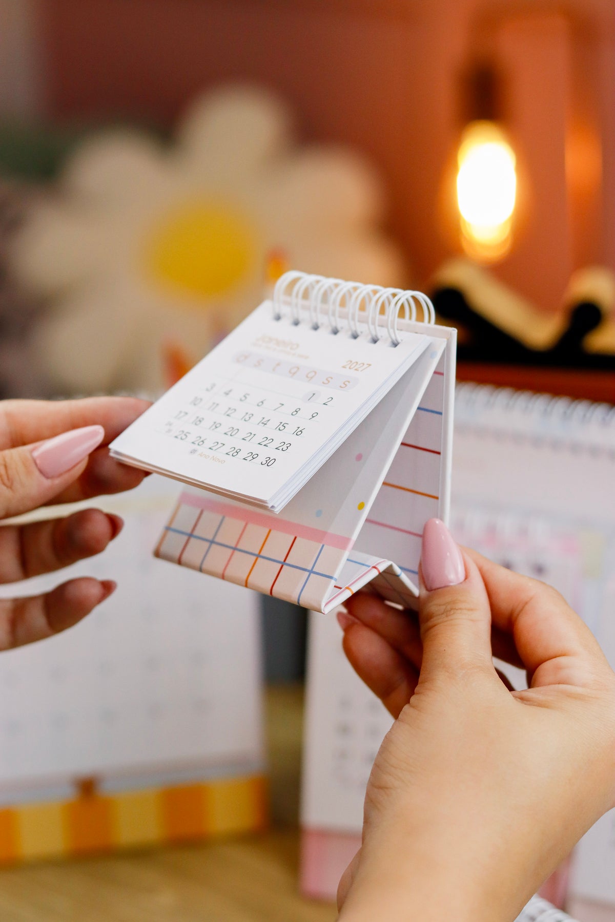 Combo Agenda fofa 2027+mini calendário