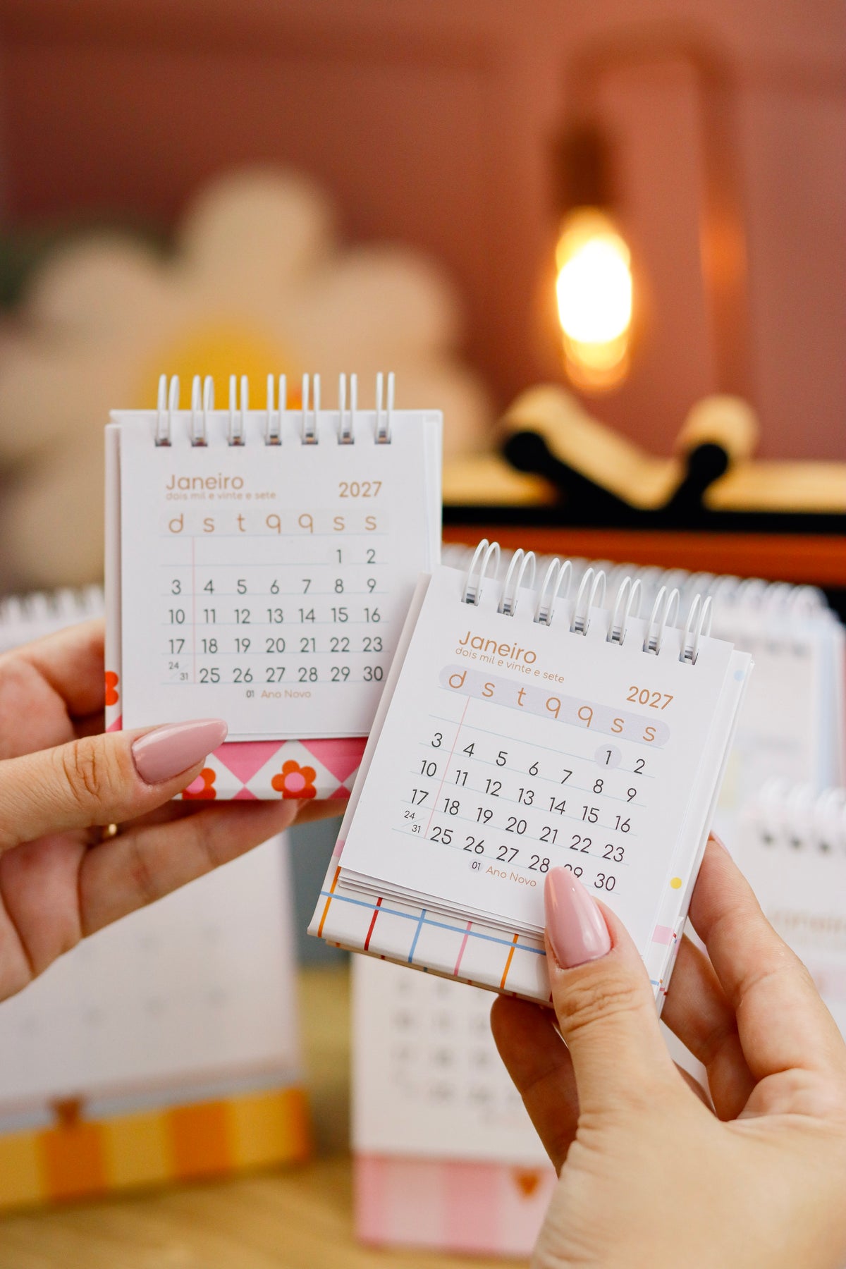 Combo Agenda fofa 2027+mini calendário