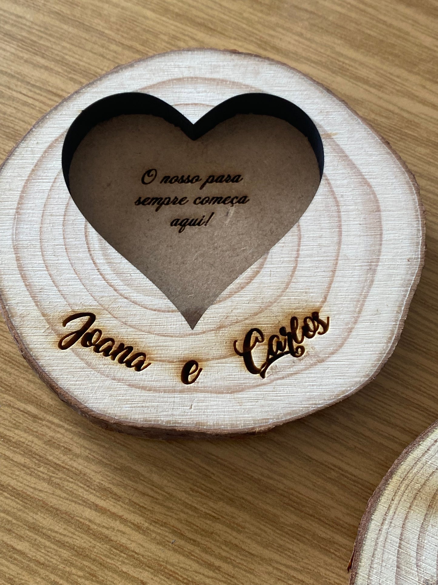 Porta Alianças de Casamento em MDF