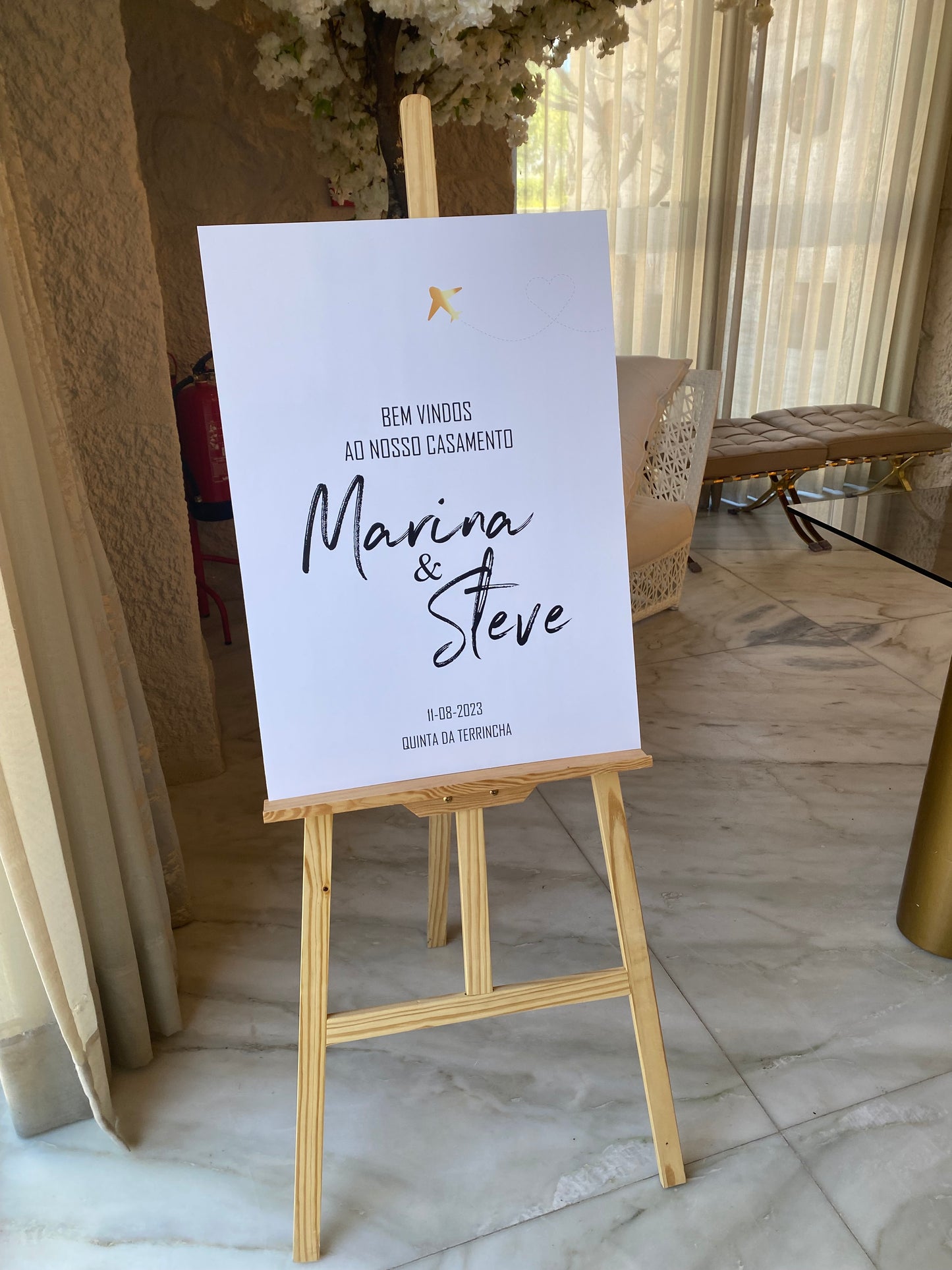 Painel de Boas-vindas Marina&Steve