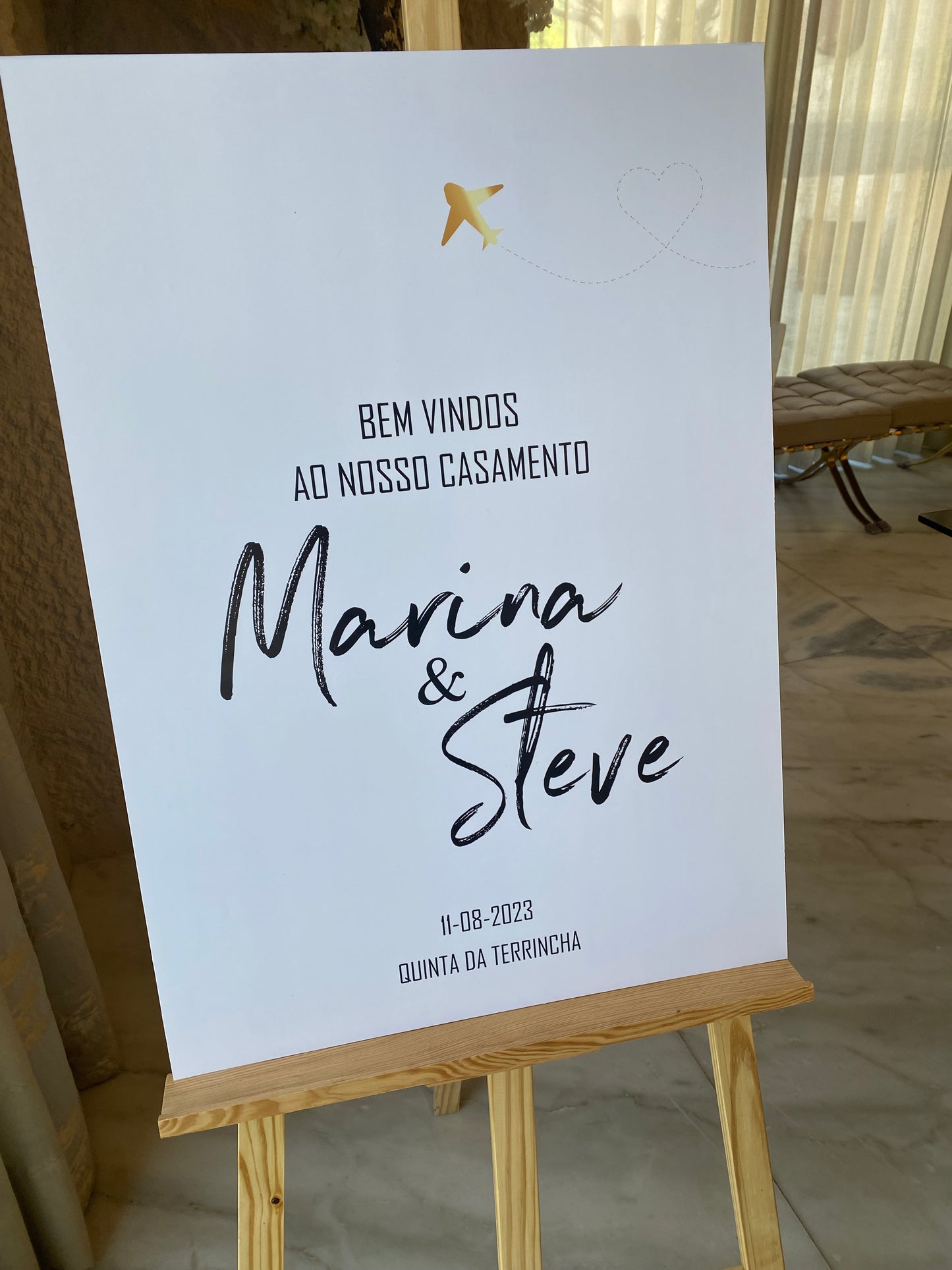 Painel de Boas-vindas Marina&Steve