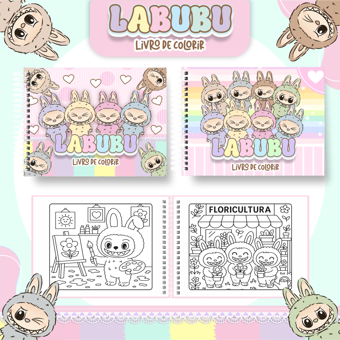 Livro de colorir Labubu