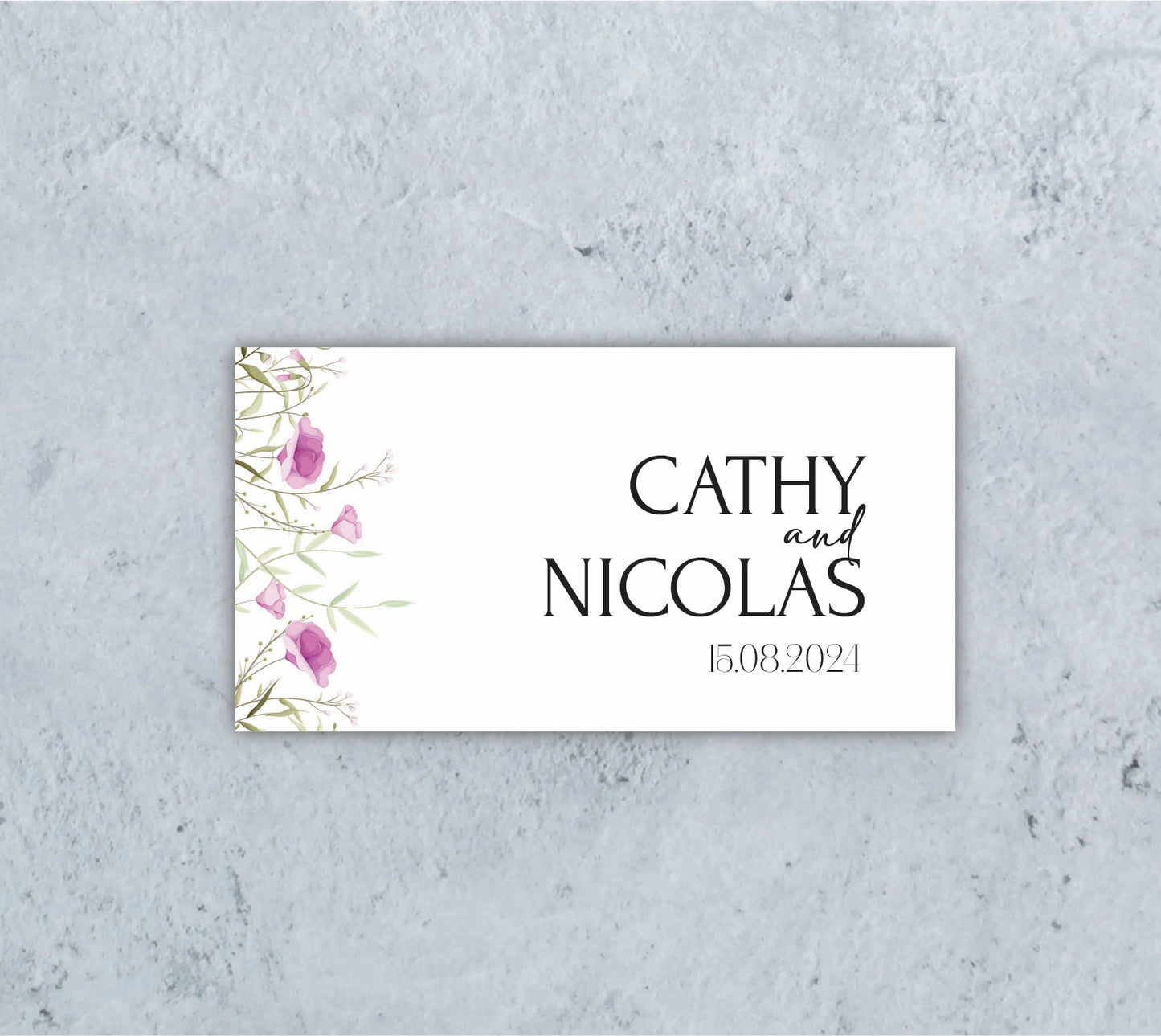 Etiqueta retangular Cathy&Nicolas