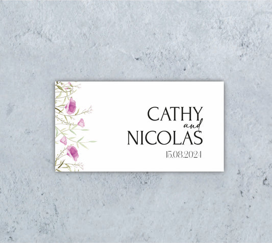 Etiqueta retangular Cathy&Nicolas