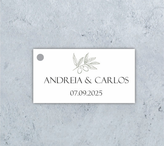 Etiqueta retangular Andreia&Carlos